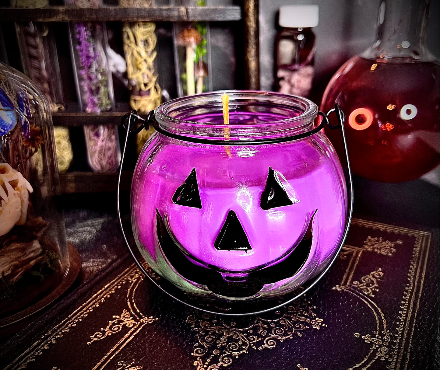 Hex Ghouls (moonflower spell) Jack-o-lantern Candle