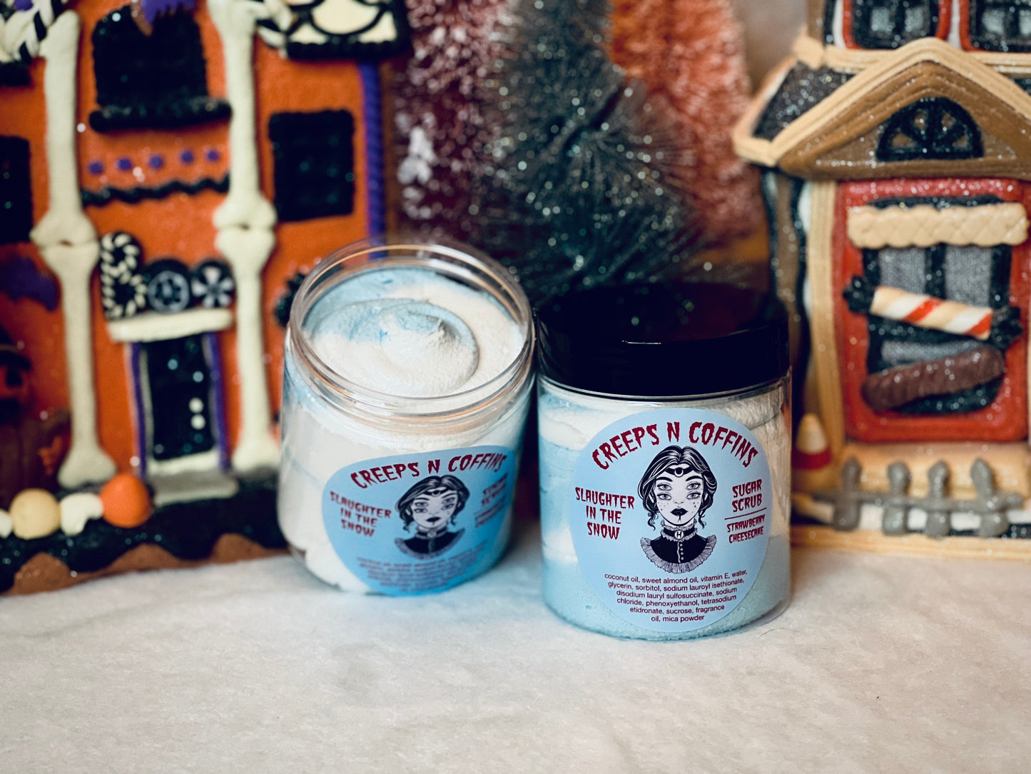 Slaughter In The Snow (strawberry cheesecake) Whipped Sugar Scrub