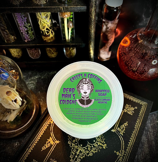 Dead Man's Cologne (black currant absinthe) Whipped Soap