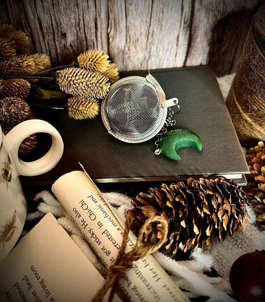 Green Aventurine Moon Tea Infuser